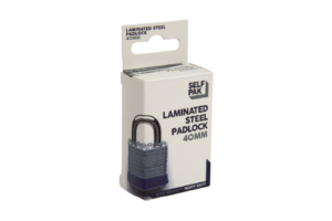 Laminated steel padlock